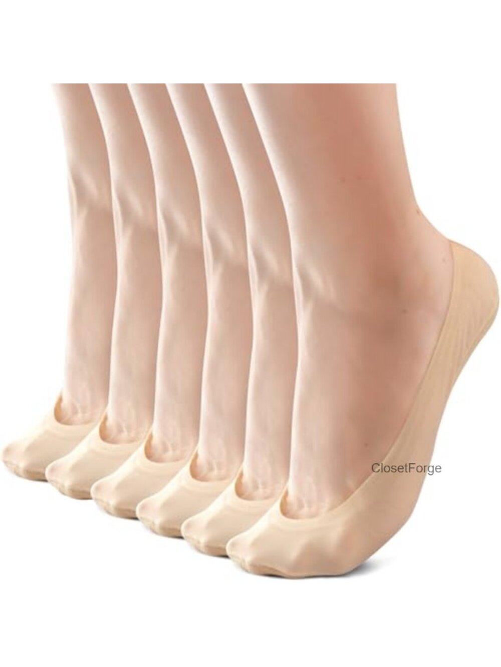 Women's No Show Liner Socks - Non Slip Low Cut Comfort - 6 Pairs